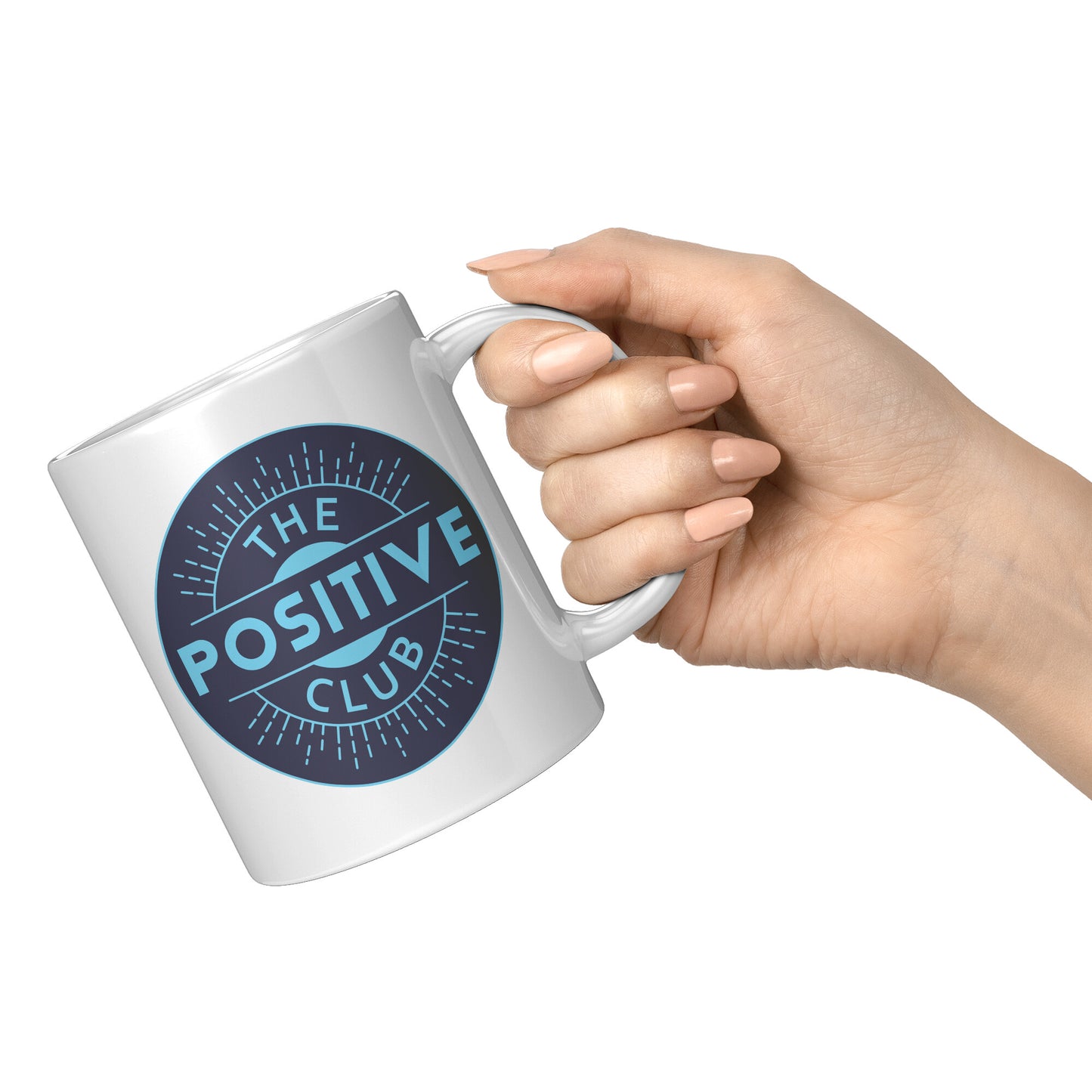 11oz White Mug Logo The Positive Club ( Free Shipping )