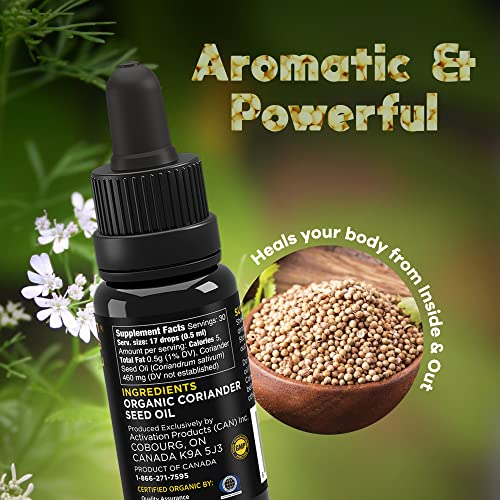 ACTIVATION Products - Perfect Press Coriander Seeds Oil, Raw Cilantro Fresh Seed Oil for Immune Support and Digestive Health, Topical or Oral Cilantro Supplement, Non GMO Cilantro Oil, 15 ml