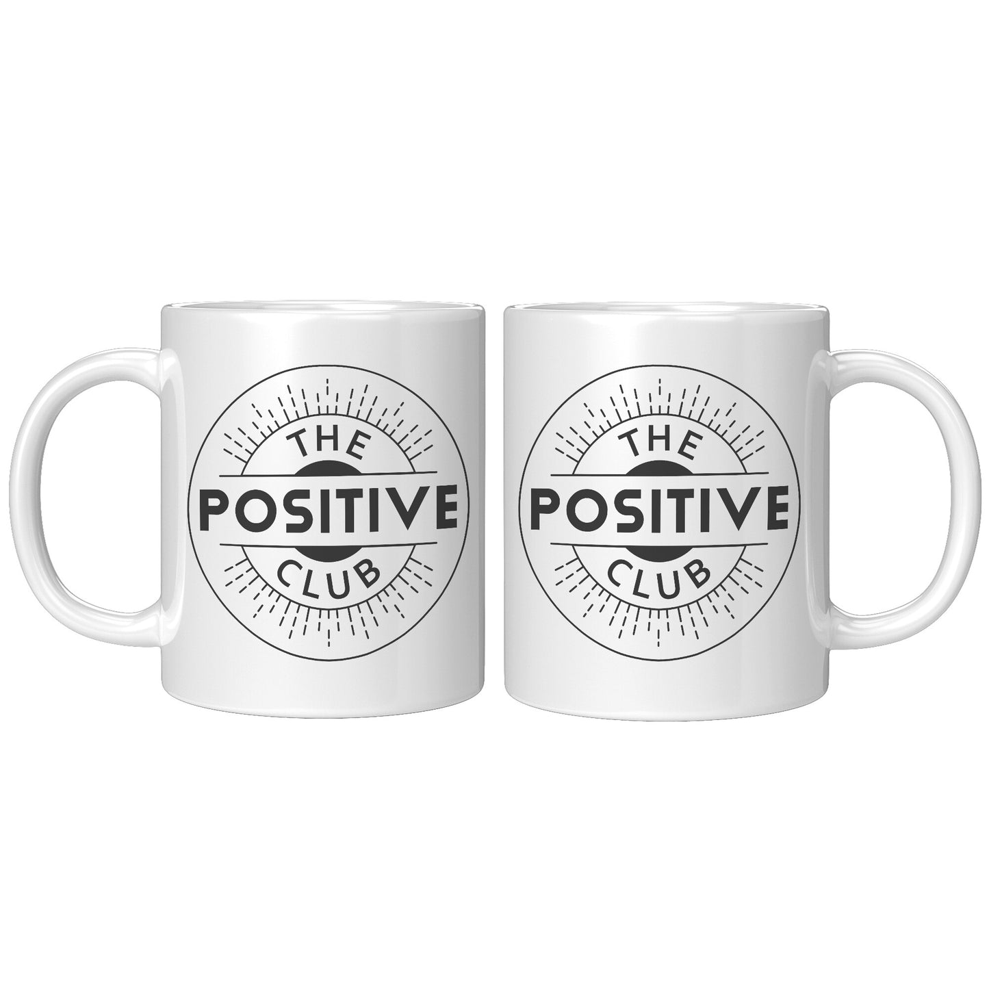 11oz Accent Mug Black Logo The Positive Club ( Free Shipping )
