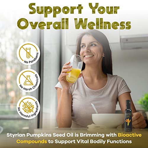 Perfect Press® Styrian Pumpkin Seed Oil, Made with Raw Pumpkin Seed Extract for Bladder Control & Prostate Health, Pumpkin Oil for Hair Growth & Healthy Skin, Non GMO, 8 fl oz - Activation Products