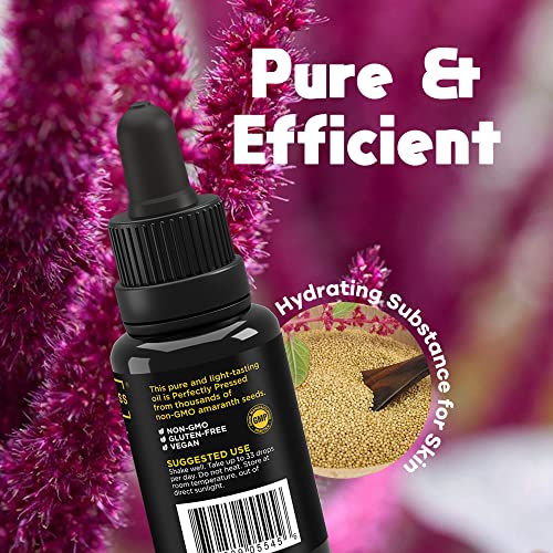 Activation Products - Perfect Press Amaranth Oil, Pure Amaranth Seed Oil for Immune System Support, Brain Function, and Skin Health, Natural Moisturizer for Face, Non GMO Amaranth Seeds, 30 ml