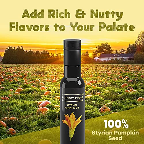 Perfect Press® Styrian Pumpkin Seed Oil, Made with Raw Pumpkin Seed Extract for Bladder Control & Prostate Health, Pumpkin Oil for Hair Growth & Healthy Skin, Non GMO, 8 fl oz - Activation Products